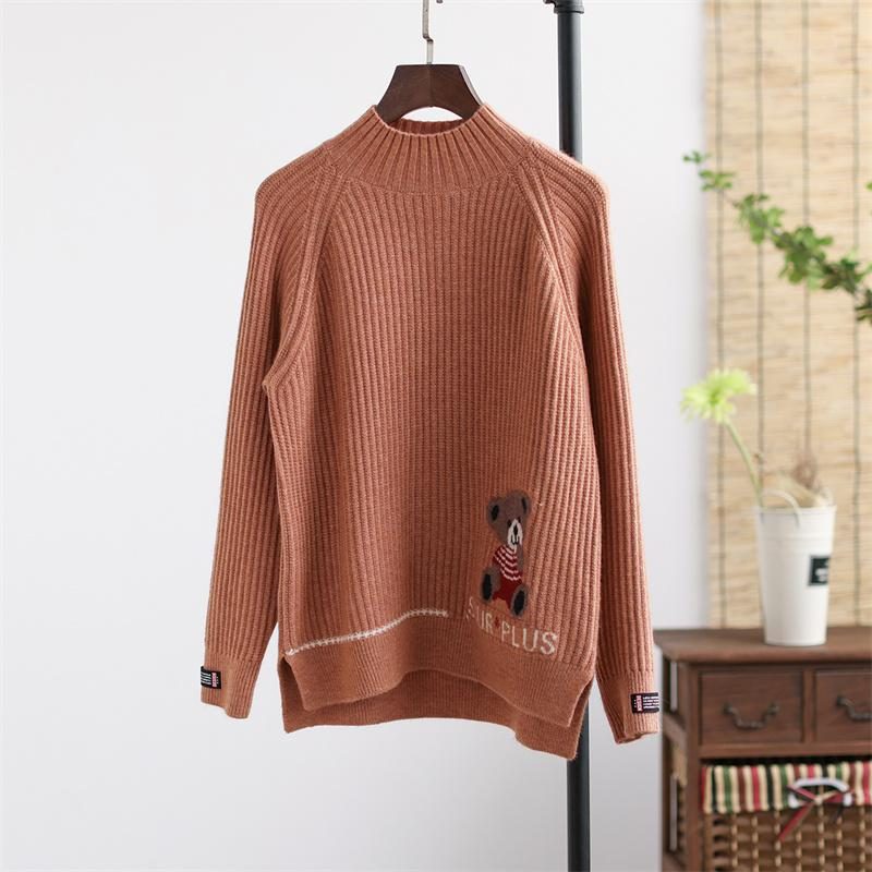 Frauen-herbst-winter-retro-art Und Weisebeiläufiger Gestrickter Pullover