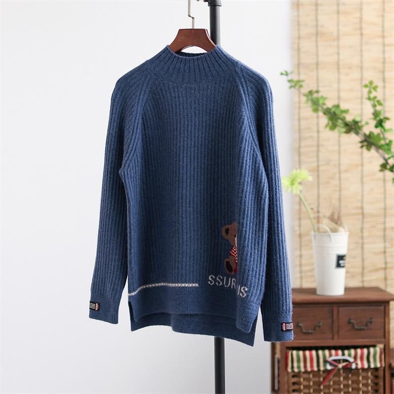 Frauen-herbst-winter-retro-art Und Weisebeiläufiger Gestrickter Pullover