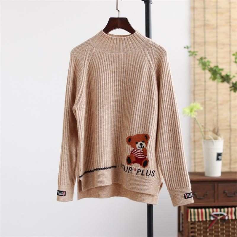 Frauen-herbst-winter-retro-art Und Weisebeiläufiger Gestrickter Pullover