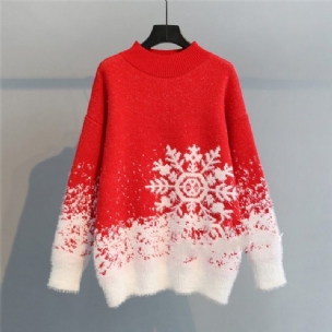 Pullover Schneeflocken-weihnachts-strickpullover