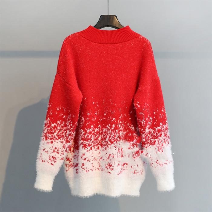 Pullover Schneeflocken-weihnachts-strickpullover