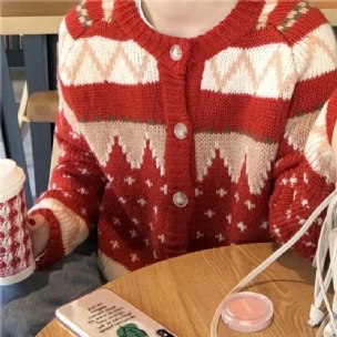 Weihnachts-retro-all-match-dicke Strickjacke