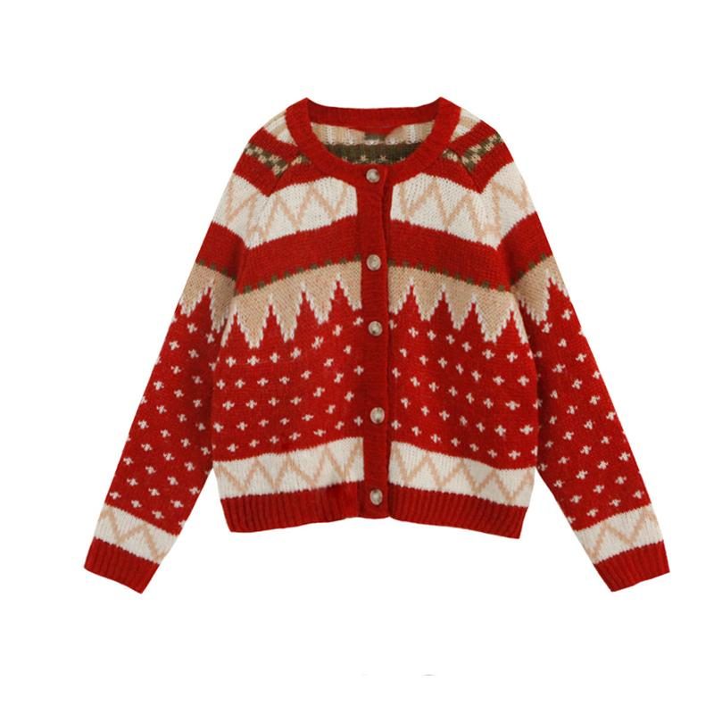 Weihnachts-retro-all-match-dicke Strickjacke