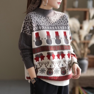 Winter-frauen-weihnachtsstil-wollstrickpullover