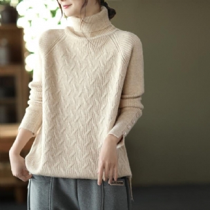 Winter Solid Loose Retro Rollkragen-strickpullover