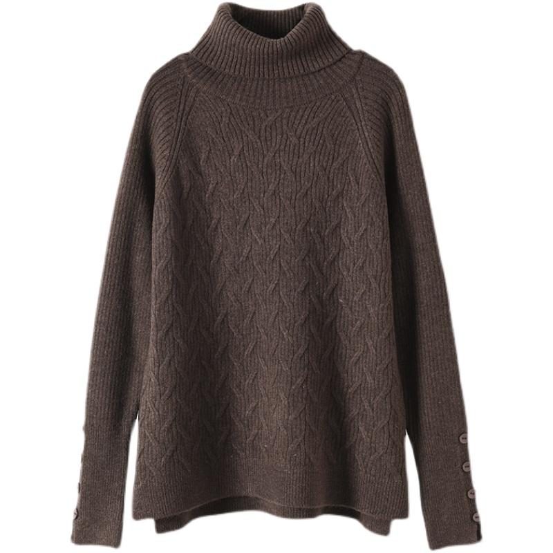 Winter Solid Loose Retro Rollkragen-strickpullover