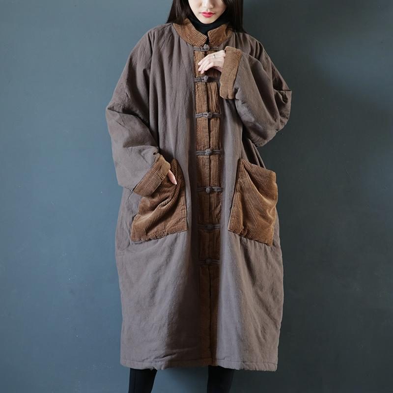 East Style Buckle Cotton Kleidung Cotton Gown National Style Coat