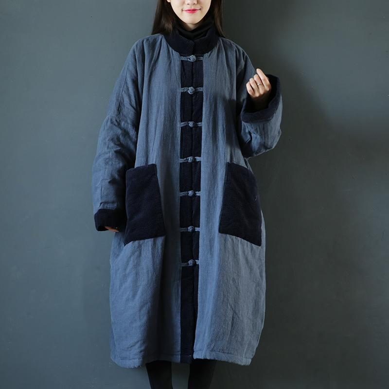 East Style Buckle Cotton Kleidung Cotton Gown National Style Coat