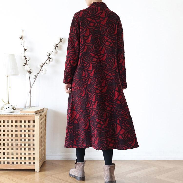 Herbstlicher Jacquard-wollmantel