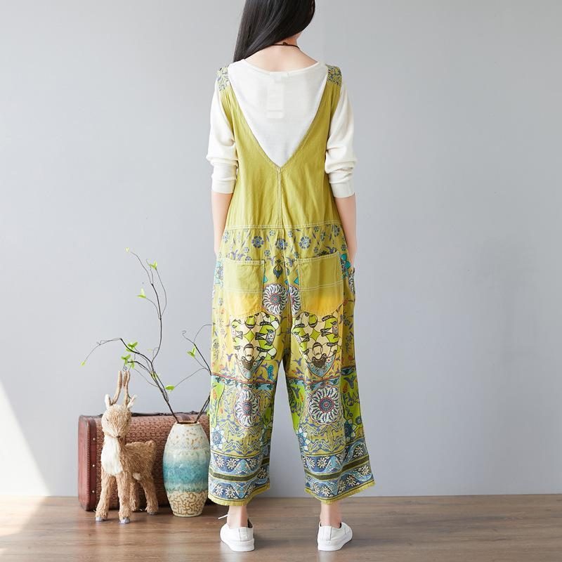 Damen Latzhose Mit Blumenmuster Overalls