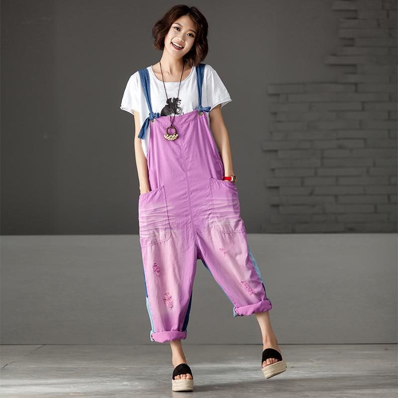 Damen Sommer Taschen Mode Bestickte Overalls