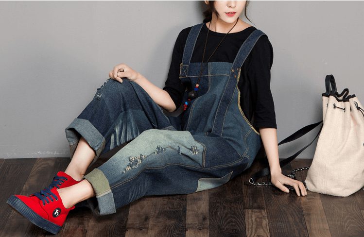 Denim Herbst Retro Passender Overall