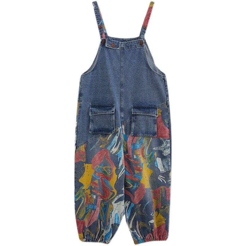 Frauen-frühlings-sommer-loser Baumwolldenim-overall