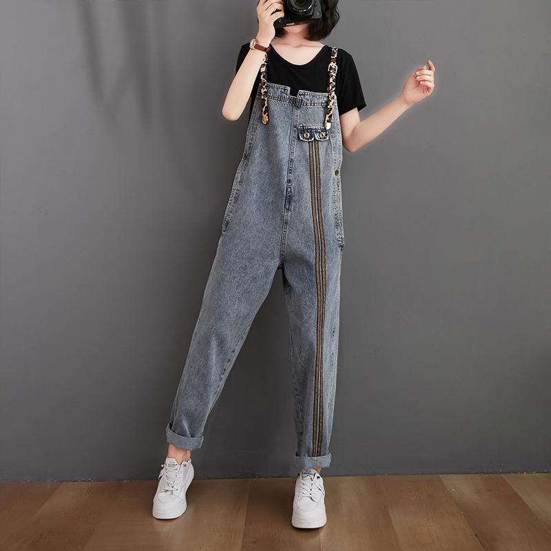 Frauen-retro-loser Herbst-denim-overall