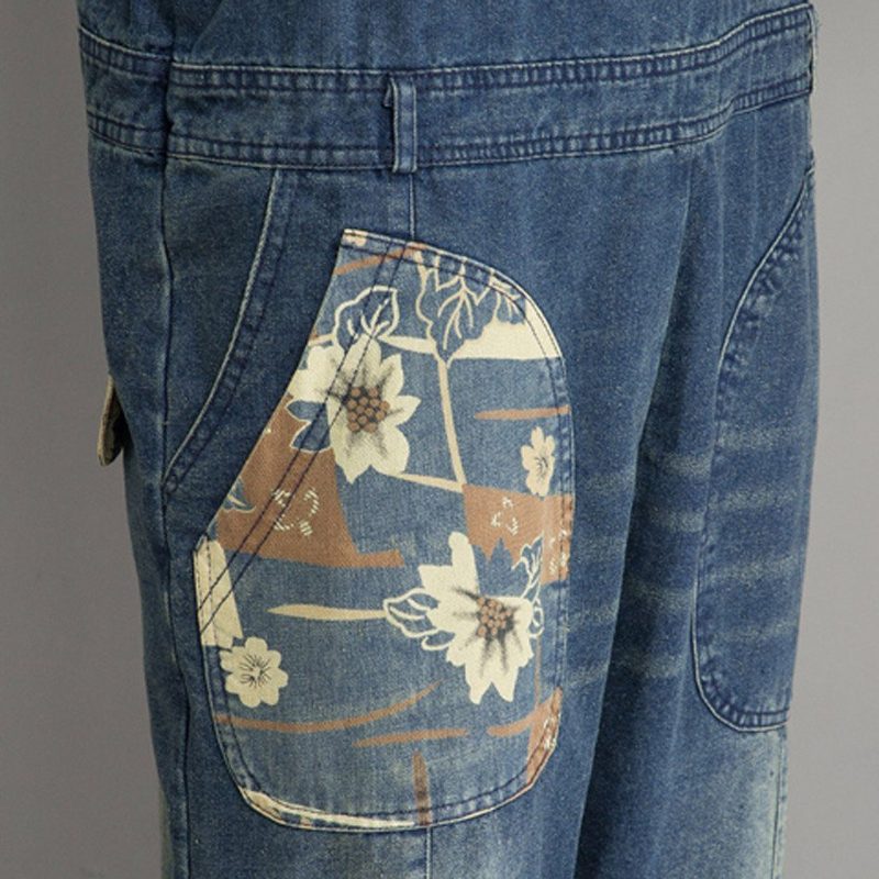 Frühlings-herbst-denim-overall Mit Lockerem Retro-patch