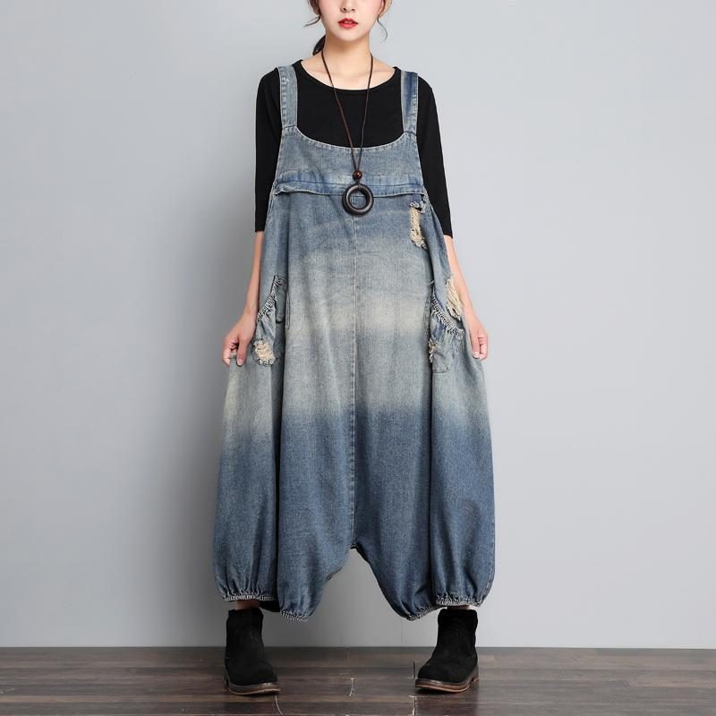 Herbstlicher Vintage-denim-overall In Lockerer Größe