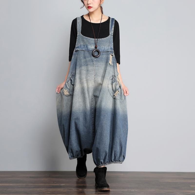 Herbstlicher Vintage-denim-overall In Lockerer Größe