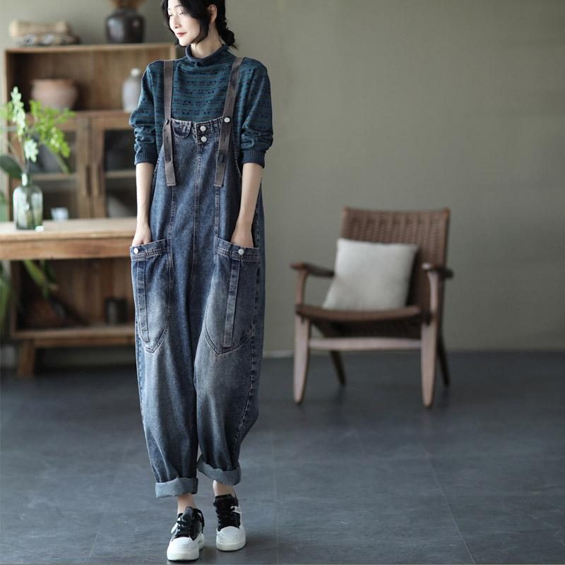 Lockere Denim-overalls Lässiger Overall