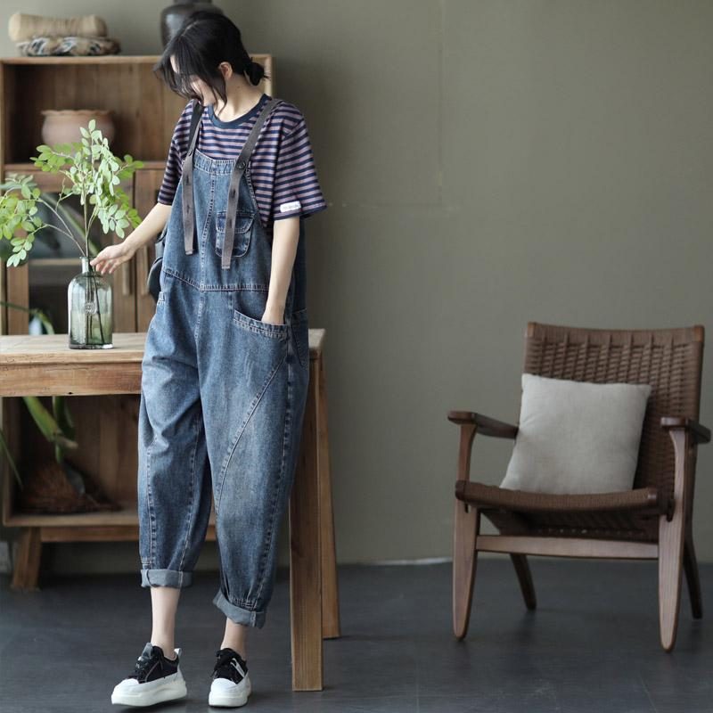 Lockere Denim-overalls Lässiger Overall