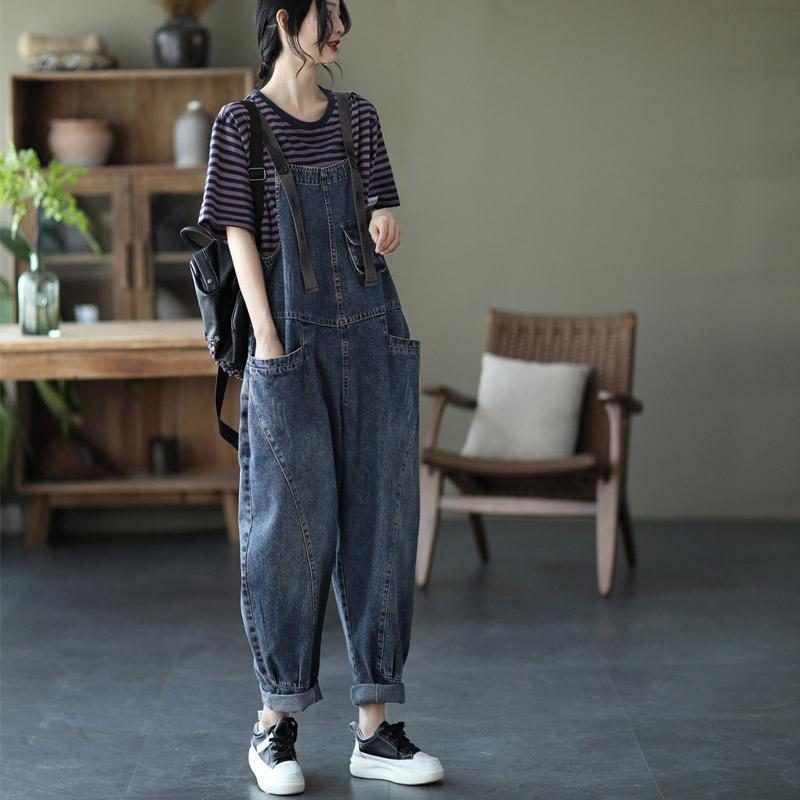 Lockere Denim-overalls Lässiger Overall