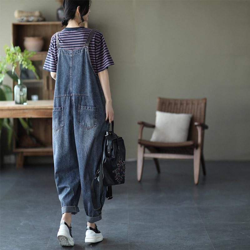 Lockere Denim-overalls Lässiger Overall