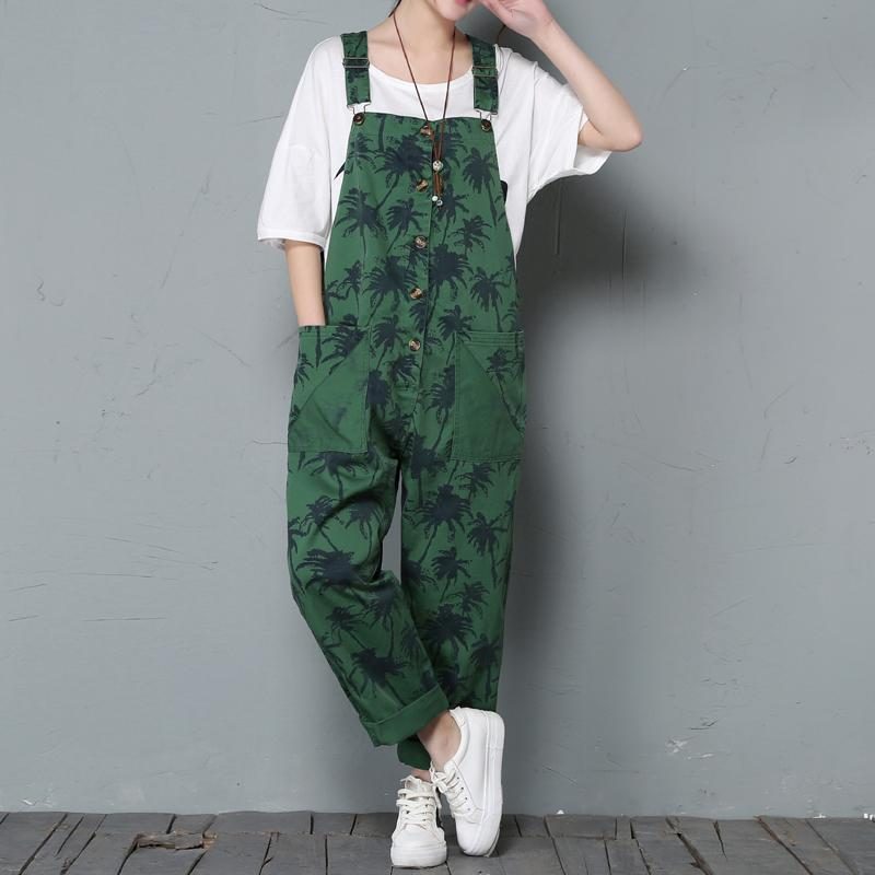 Spring Lätzchen Lockerer Lässiger Damen-overall Mit Aufdruck