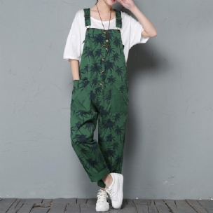 Spring Lätzchen Lockerer Lässiger Damen-overall Mit Aufdruck