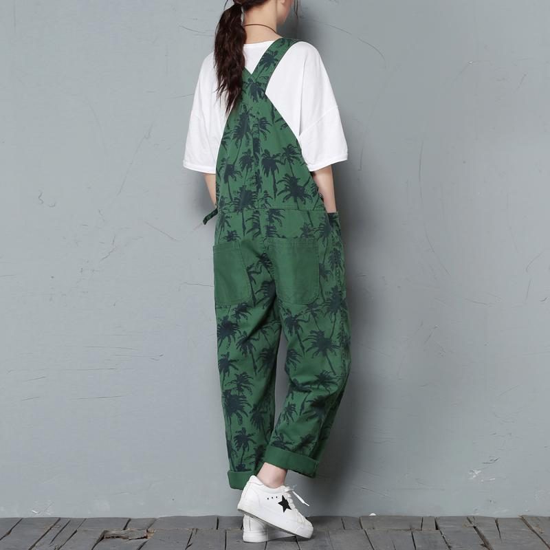 Spring Lätzchen Lockerer Lässiger Damen-overall Mit Aufdruck