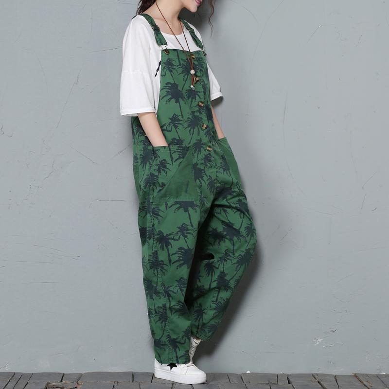 Spring Lätzchen Lockerer Lässiger Damen-overall Mit Aufdruck