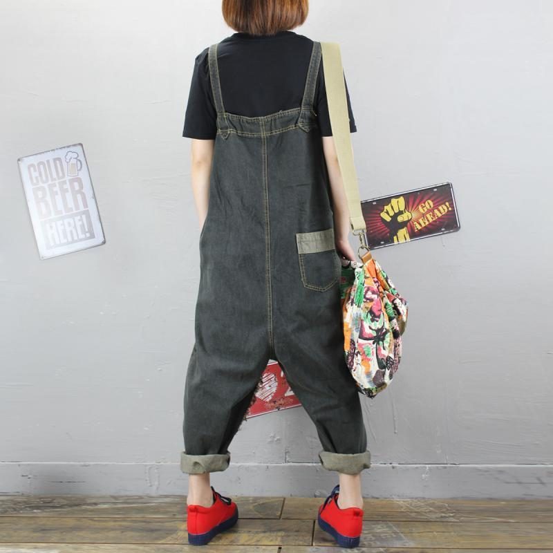 Vintage Damen Loose Denim Overall