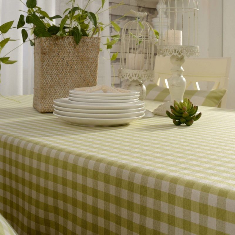 Baumwoll-leinen-tea-plaid-tischdecke Ländliche Rechteckige Tischdecke