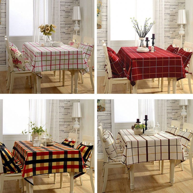 Simple Cafe Dining Table Cloth Desk Cotton Linen Rechteckige Teetischdecke