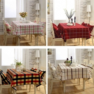 Simple Cafe Dining Table Cloth Desk Cotton Linen Rechteckige Teetischdecke