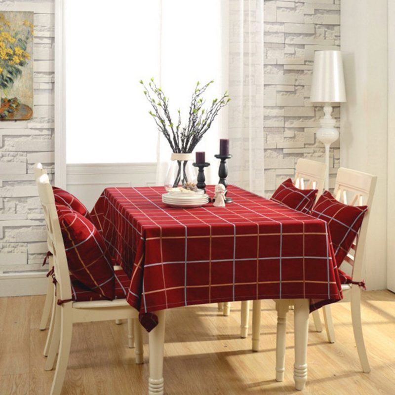 Simple Cafe Dining Table Cloth Desk Cotton Linen Rechteckige Teetischdecke