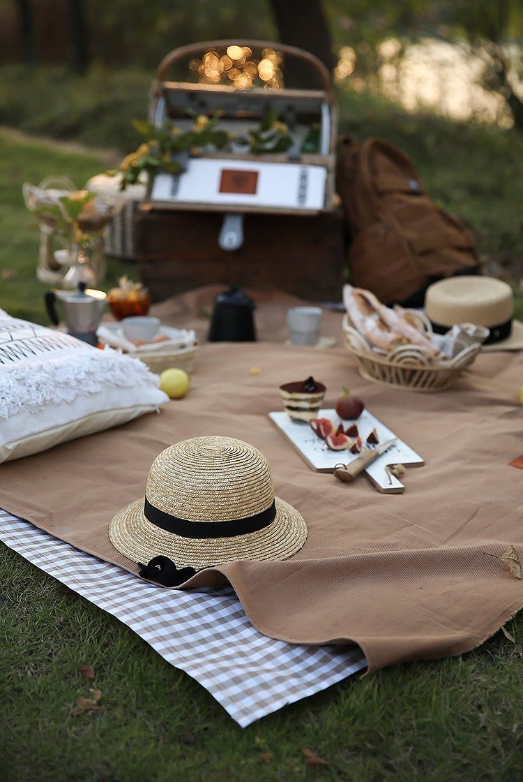 Tragbare Feuchtigkeitsbeständige Picknickmatte Aus Leinen