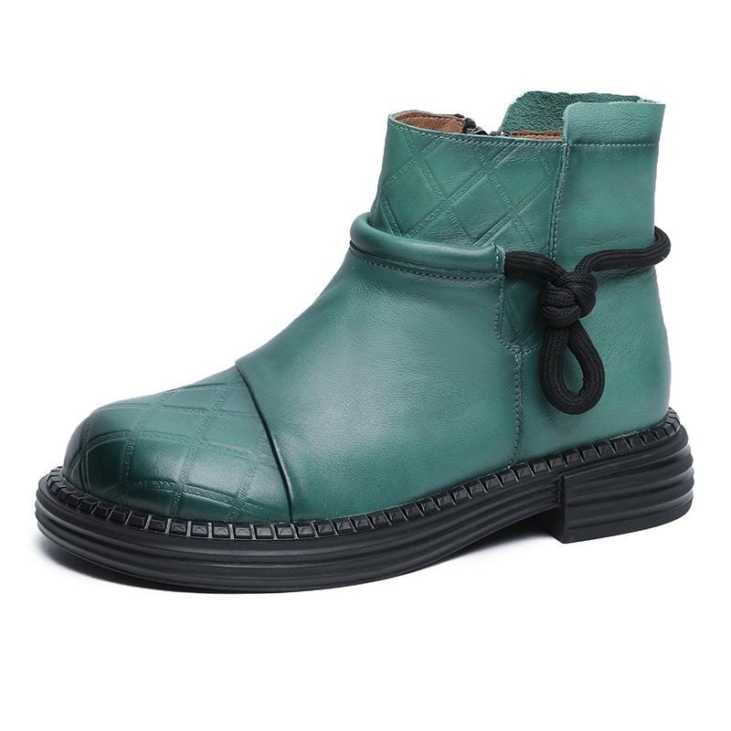 Damen-herbst-winter-retro-beiläufige Lederstiefel