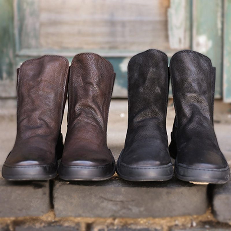 Einfache Elastische Chelsea-stiefel Aus Wildleder Für Damen