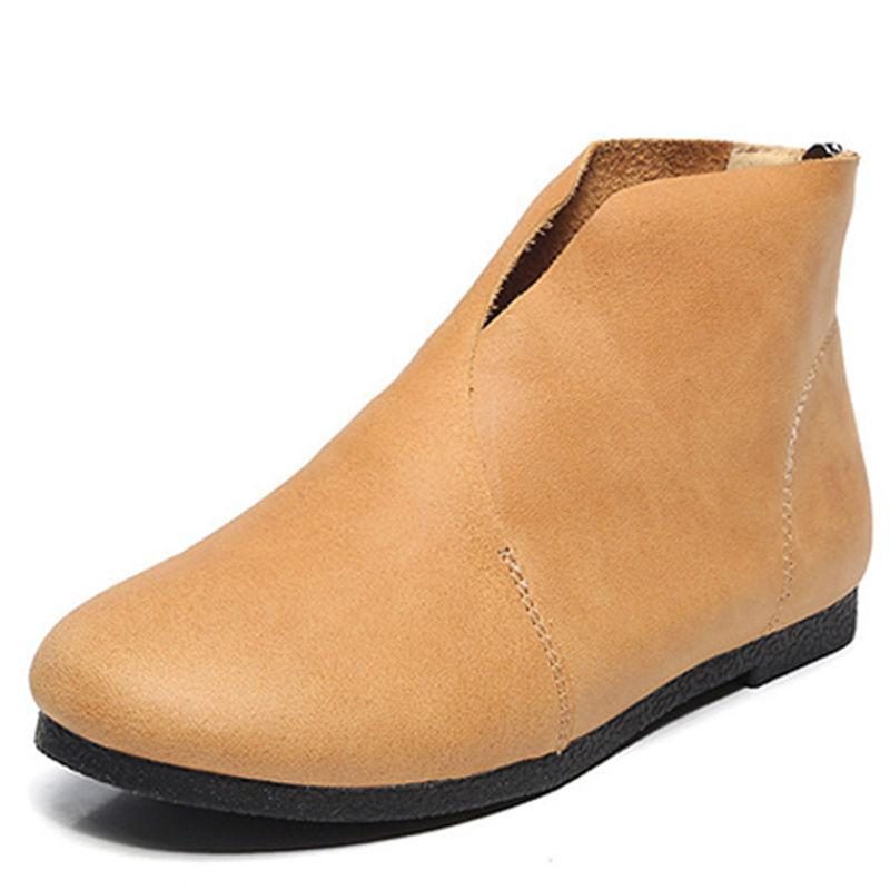 Flat Soft Bottom Casual Retro Literary Fan Single Boots