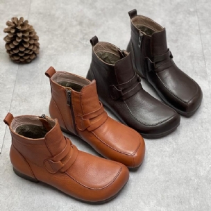 Handgefertigte Freizeitstiefel Aus Weichem Retro-leder Im Winter