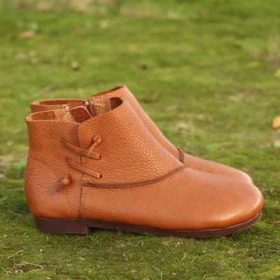 Handgemachte Vintage Lederstiefeletten