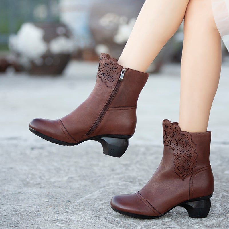 Herbst-winter-frauen-retro-festleder-reißverschluss-stiefel