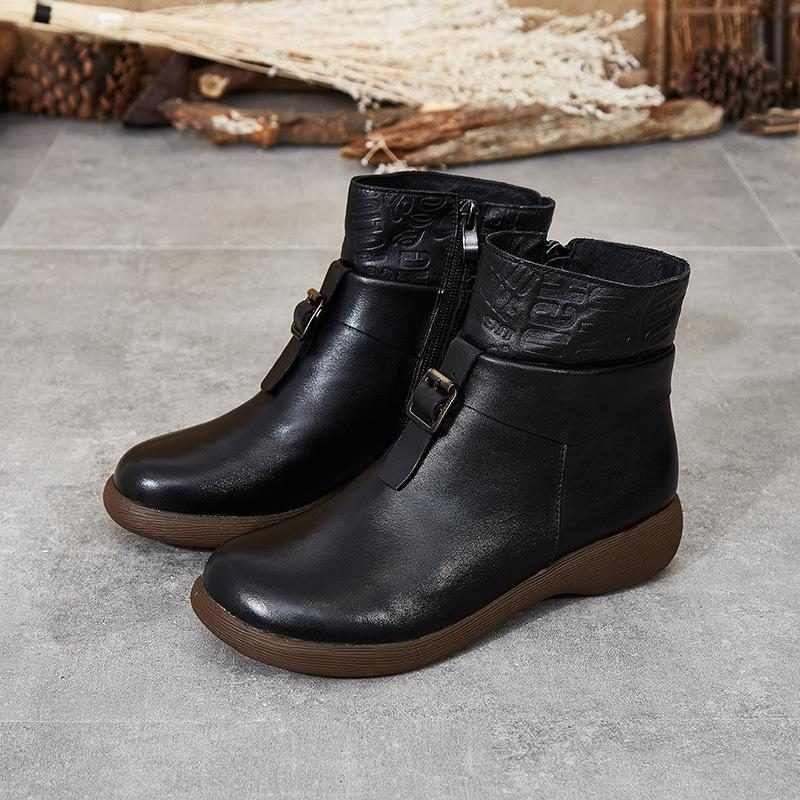 Herbst-winter-retro-beiläufige Kurze Stiefel Mit Gürtelschnalle