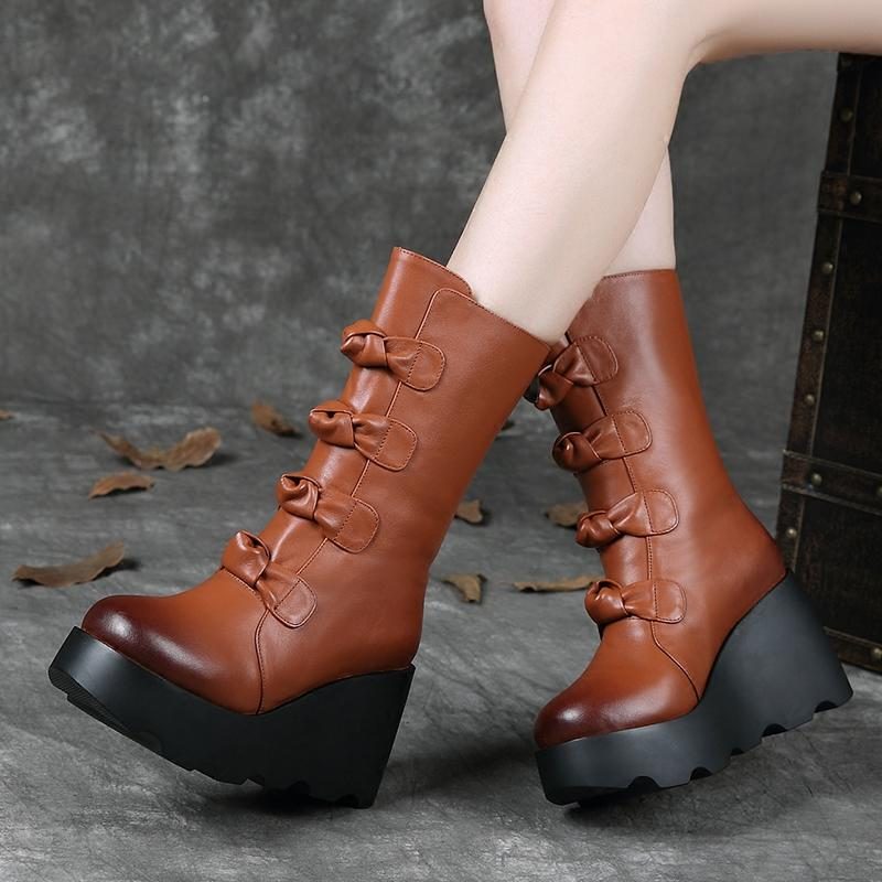 Herbst-winter-retro-rundkopf-keil-lederstiefel