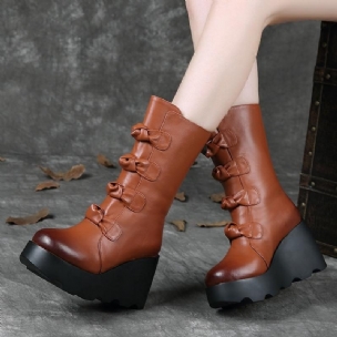 Herbst-winter-retro-rundkopf-keil-lederstiefel