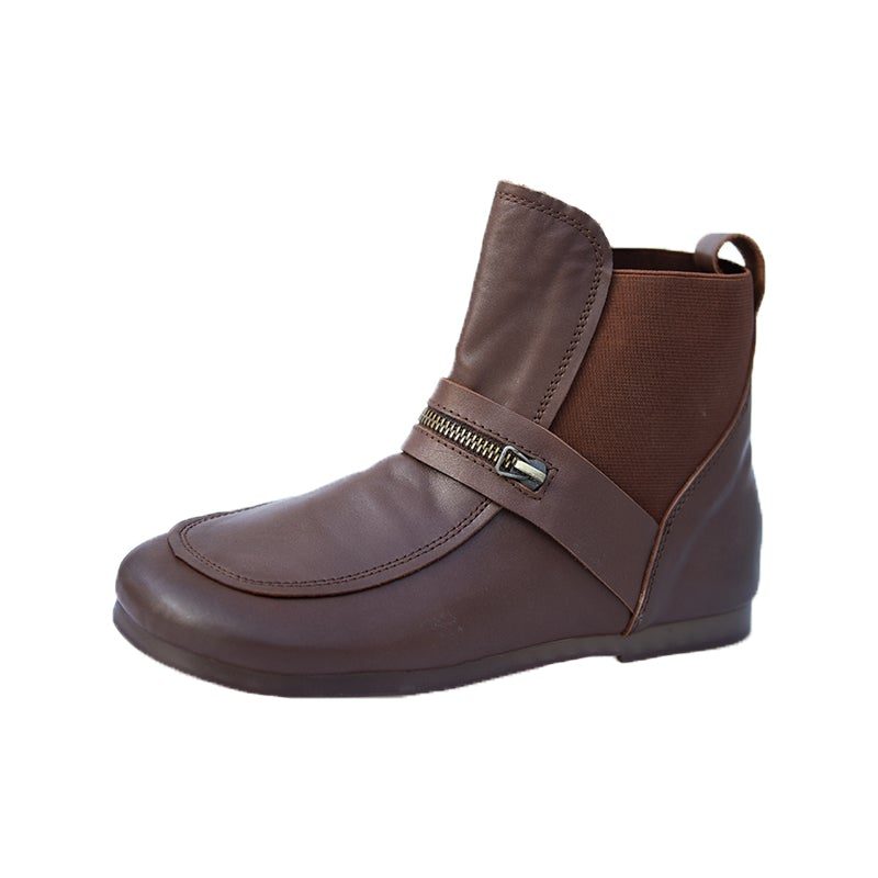 Herbst-winter-retro-soft-leder-flat-casual-stiefel