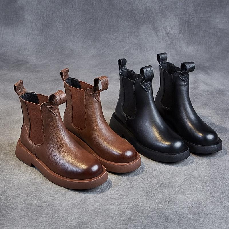 Lässige Chelsea Boots Aus Leder