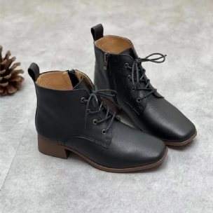 Lässige Keilstiefel Aus Leder Im Winter-frühling Im Retro-stil