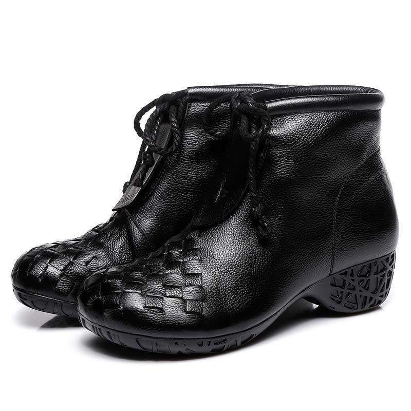 Retro Webstiefel Mit Weicher Sohle