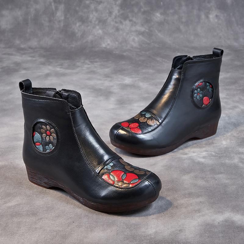 Winter-retro-blumen-rundkopf-lederstiefeletten