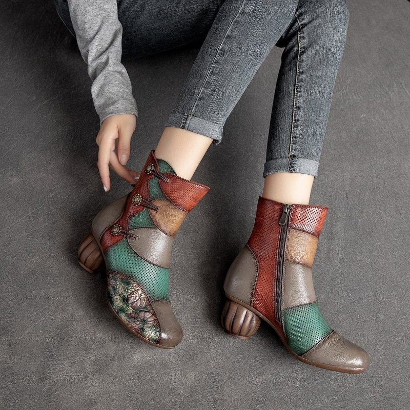 Winter-retro-ethno-plüsch-patchwork-keilstiefel